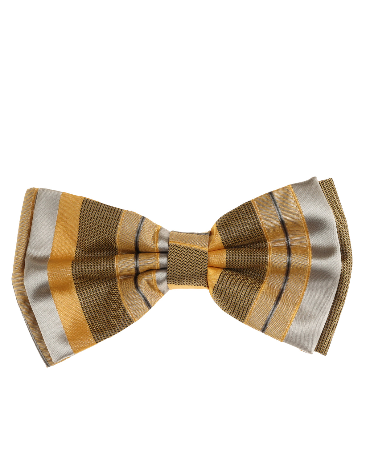 London Mustard Pre-Tied Silk Bow Silk Tie Set with Matching Pocket Squ ...