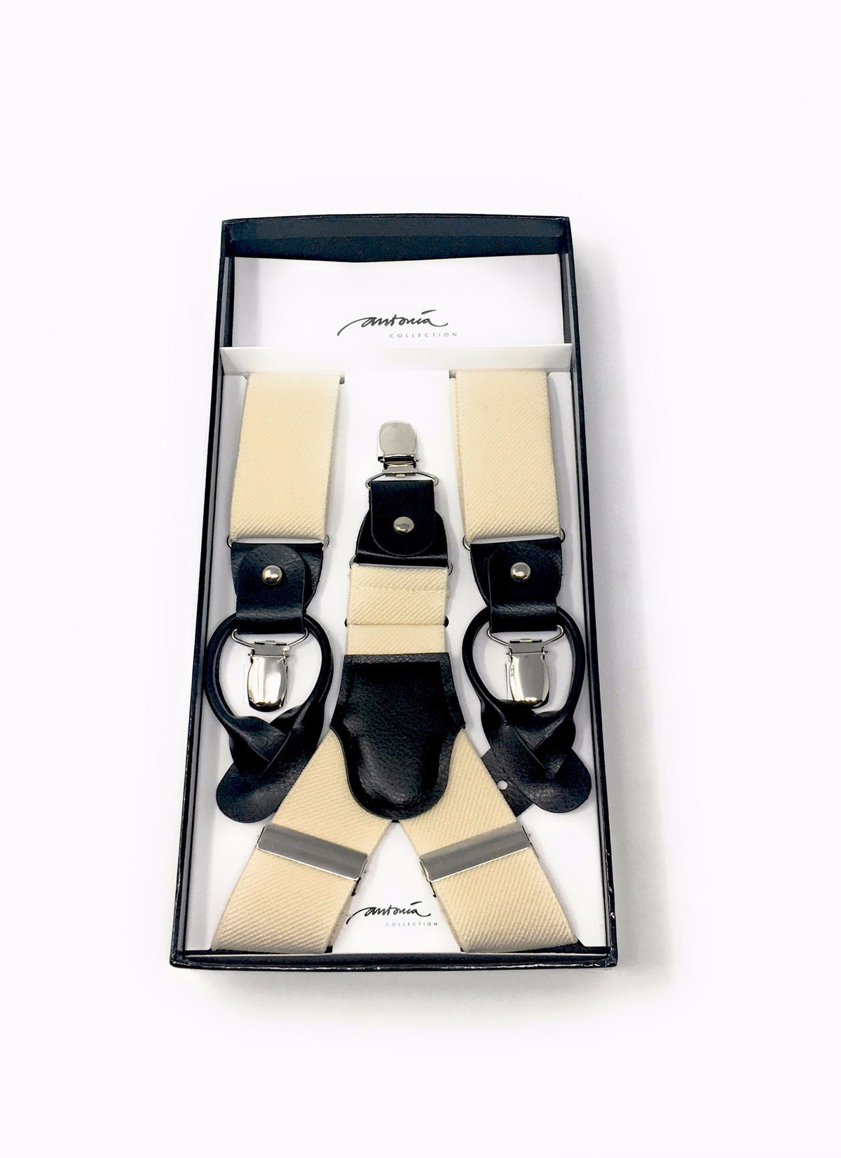 Solid Off White Suspenders SU18 – Tie Factory