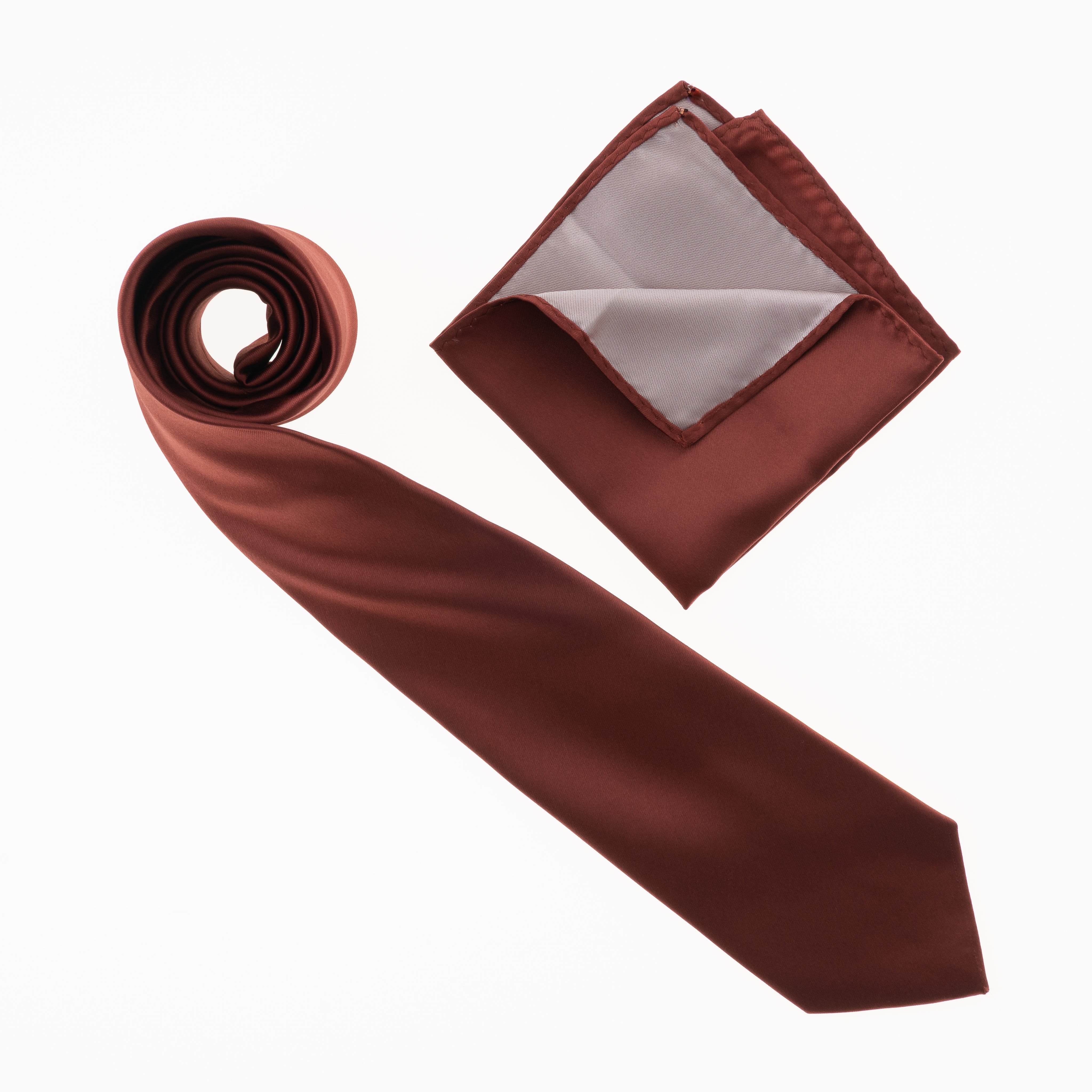 Rust Solid Satin Silk Necktie main image 0