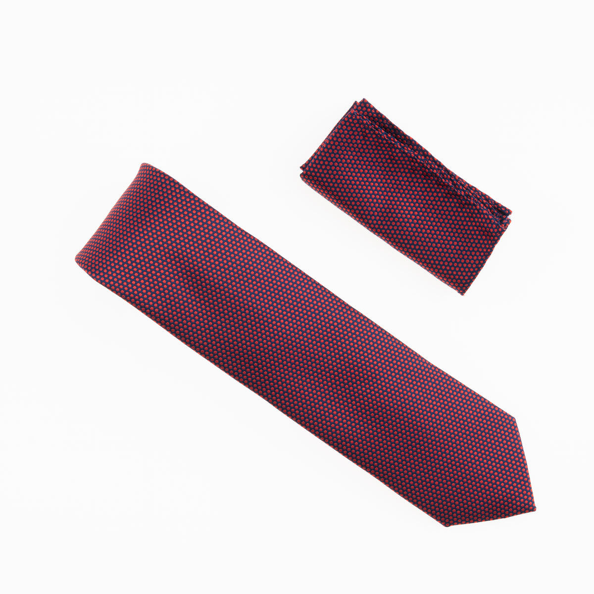 Black With a Burgundy Dot Designed Extra Long Necktie with Matching Po
